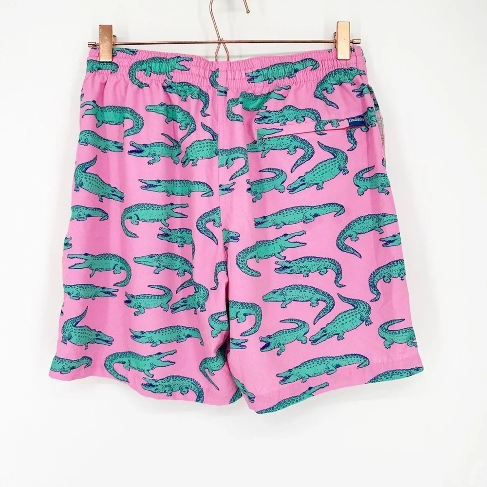 Chubbies The Glades Pink Alligator Classic Swim Trunks 7” Shorts